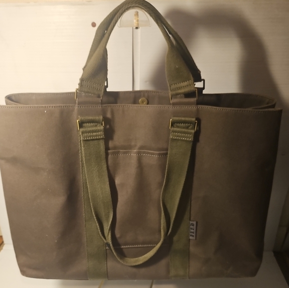 FEED Project Workbag Army Green Large Canvas Tote Shoulder Bag Unisex - Picture 1 of 12